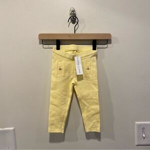 Janie and jack bay girl Ponte pant butter yellow 12-18 months new with tag